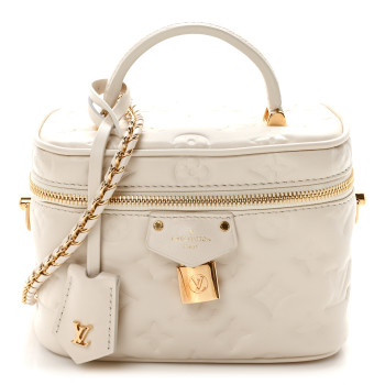 LOUIS VUITTON Lambskin Embossed Monogram Vanity PM Cream