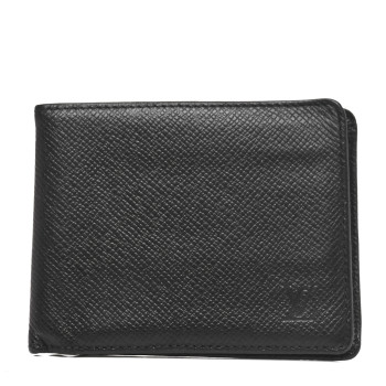 LOUIS VUITTON Taiga Slender Wallet Black