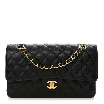 CHANEL Caviar Quilted Medium Double Flap Black