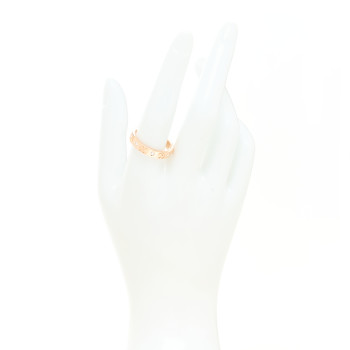 GUCCI 18K Rose Gold Diamond Icon Band Ring 61 9.5