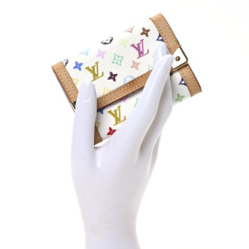 LOUIS VUITTON Monogram Multicolor Porte-Monnaie Plat Coin Purse White
