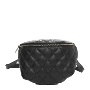 CHANEL Calfskin Quilted Waist Belt Bag Black