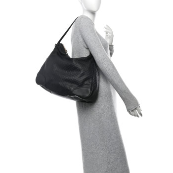 GUCCI Soft Microguccissima Margaux Hobo Black