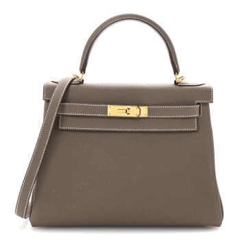 HERMES Togo Kelly Retourne 28 Etoupe