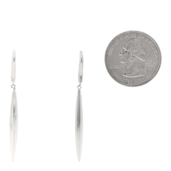 TIFFANY 18K White Gold Feather Drop Earrings