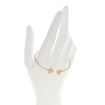 TIFFANY 18K Rose Gold Diamond Fleur De Lis Wire Bracelet