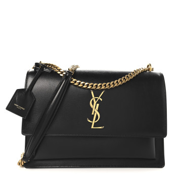 SAINT LAURENT Calfskin Medium Monogram Sunset Black
