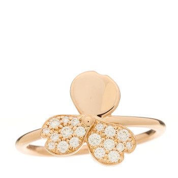 TIFFANY 18K Rose Gold Diamond Paper Flowers Ring 52 6