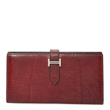 HERMES Lizard Bearn Wallet Etrusque
