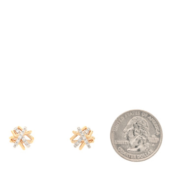 DAVID YURMAN 18K Yellow Gold Diamond 11mm Crossover Stud Earrings