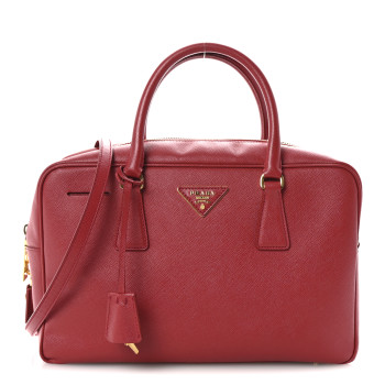 PRADA Saffiano Lux Bowler Fuoco