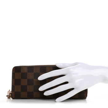 LOUIS VUITTON Damier Ebene Clemence Wallet Rose Ballerine