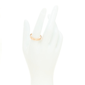 TIFFANY 18K Rose Gold Diamond Logo Band Ring 60 9.25