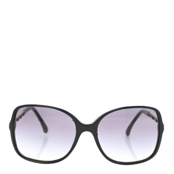 CHANEL Acetate Lambskin Chain Square Sunglasses 5210-Q Black
