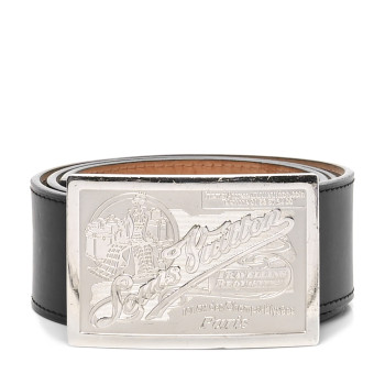 LOUIS VUITTON Calfskin Jeans Belt 80 32 Black