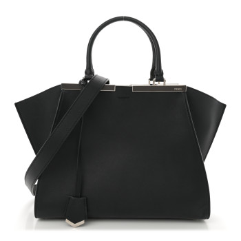 FENDI Vitello Dolce Shiny Nappa Petite 3Jours Tote Black