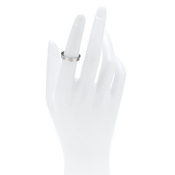 CARTIER 18K White Gold 3.5mm LOVE Wedding Band Ring 52 6