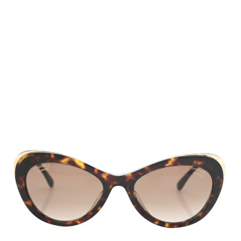CHANEL Acetate Cat Eye CC Sunglasses 5432-A Tortoise