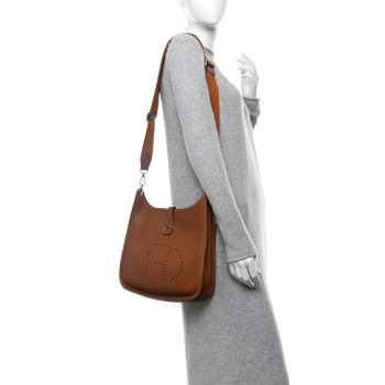HERMES Taurillon Clemence EVELYNE III PM Gold