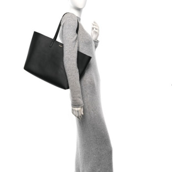 SAINT LAURENT Calfskin Large Shopping Tote Black