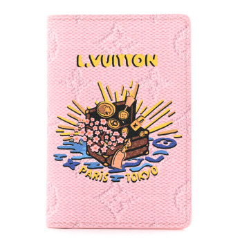 LOUIS VUITTON Monogram Paris Tokyo Pocket Organizer Pink