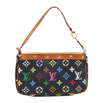 LOUIS VUITTON Monogram Multicolor Pochette Accessories Black