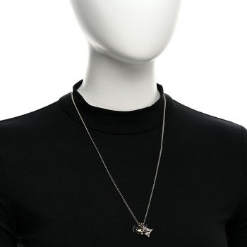 LOUIS VUITTON Metal LV Instinct Necklace Silver Gold