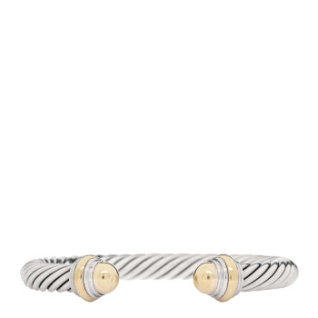 DAVID YURMAN Sterling Silver 14K Yellow Gold 7mm Cable Classics Dome Bracelet