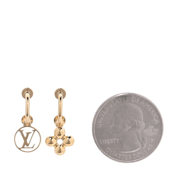 LOUIS VUITTON Brass Blooming Earrings Gold