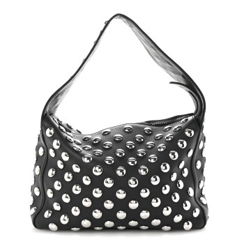 KHAITE Pebbled Sport Calfskin Studded Elena Black
