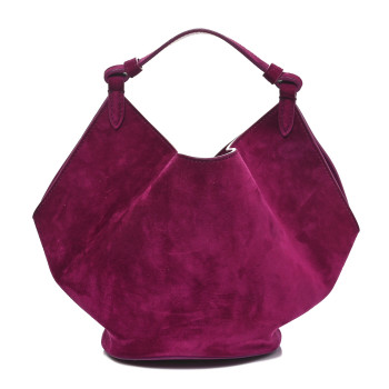 KHAITE Suede Calfskin Mini Lotus Tote Mulberry