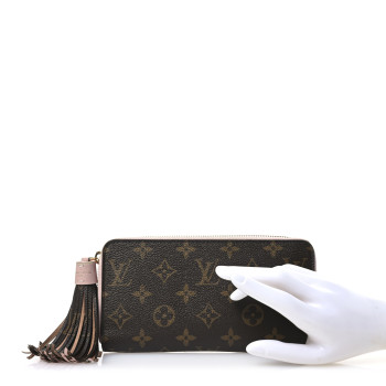 LOUIS VUITTON Monogram Pompon Zippy Wallet Rose Ballerine