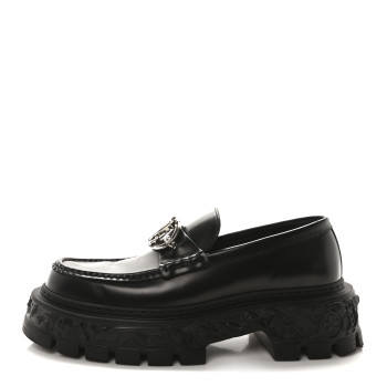 LOUIS VUITTON Calfskin Baroque Mens LV Loafers 9 Black