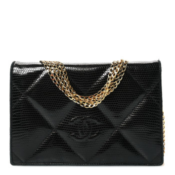 CHANEL Lizard CC Mini Flap Bag Black