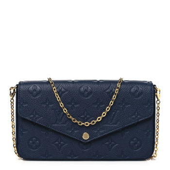 LOUIS VUITTON Empreinte Pochette Felicie Chain Wallet Navy