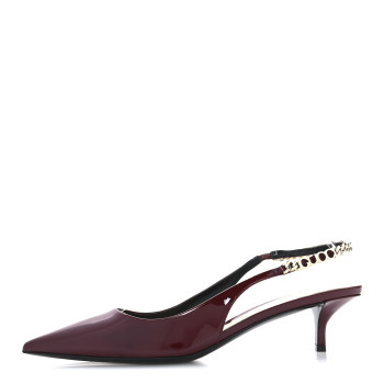 GUCCI Patent Signoria 35mm Slingback Pumps 39.5 Rosso Ancora