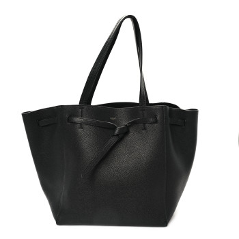 CELINE Soft Grained Calfskin Small Belt Cabas Phantom Black
