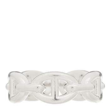 HERMES Sterling Silver PM Chaine d'Ancre Enchainee Band Ring 53 6.25