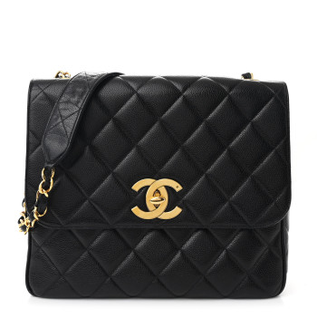 CHANEL Caviar Quilted XL Single Flap Black