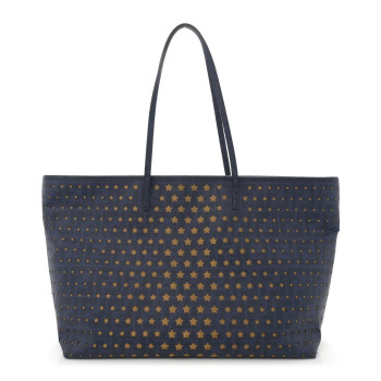 FENDI Zucca Spalmati Stars Medium Roll Tote Blue
