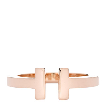 TIFFANY 18K Rose Gold T Square Ring 56 7.5