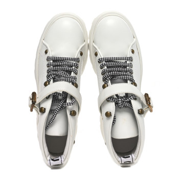 MIU MIU Calfskin Lace Up Ankle Boots 40 White