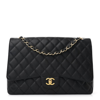 CHANEL Caviar Quilted Maxi Single Flap Black