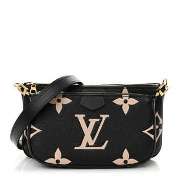 LOUIS VUITTON Empreinte Monogram Giant Multi Pochette Accessories Black Beige