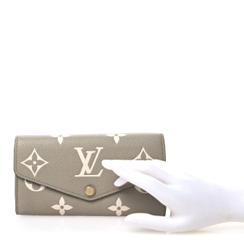 LOUIS VUITTON Empreinte Monogram Giant Sarah Wallet Tourterelle Creme