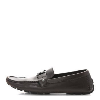 LOUIS VUITTON Calfskin Mens Monte Carlo Shoe Moccasin Loafers 11 Brown
