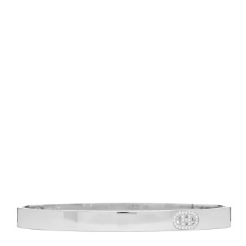 HERMES 18K White Gold Diamond PM H D'Ancre Bracelet ST