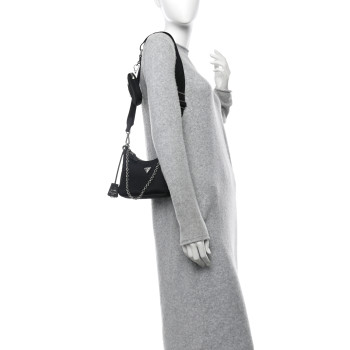 PRADA Nylon Re-Edition 2005 Shoulder Bag Black