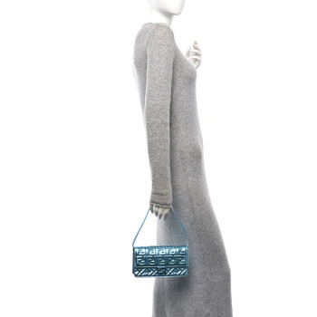FENDI Metallic Nappa Matisse FF Embossed Wallet On Chain Laguna Palladio