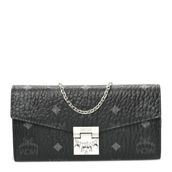 MCM Visetos Large Patricia Wallet On Chain Black